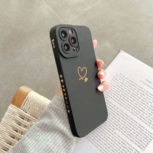 Carcasa De Silicona C/diseño De Corazón Para iPhone