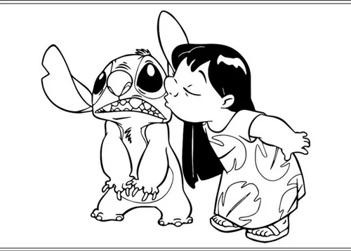 Desenho do stitch pintado