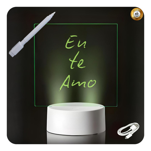 Luminária De Escrever 3d Led Lousa 7 Cores 7 Cores Touch