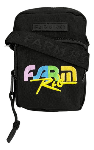 Bolsa Transversal Farm Me Leva Bolsa Tucano - Preto Preto Rio Fantasia Níquel Preto