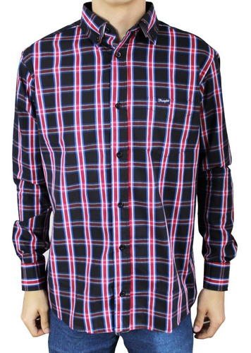 Camisa Country Wrangler Masculina Manga Longa Preta Wls115un