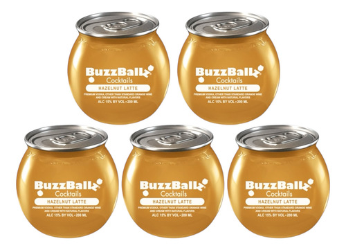 Buzzballz Latte De Avellanas 200 Ml 5 Pack-listo Para Beber