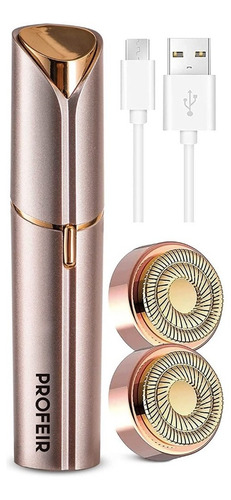 Depiladora Facial Afeitadora Vello Usb 2 Cabezales Repuesto