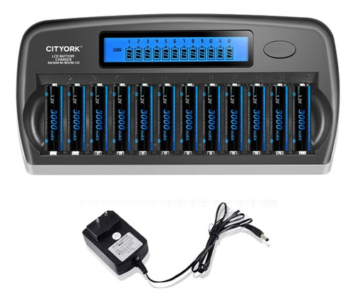 Paquete De 12 Pilas Recargables Aa 3000 Mah Ni-mh De12 Bahía