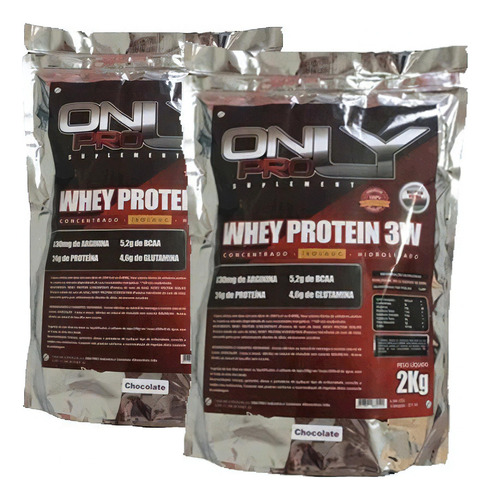 4 Kg Whey 3w (2 Pacotes) Isolado - Hidrolisado - Baunilha Sabor Baunilha