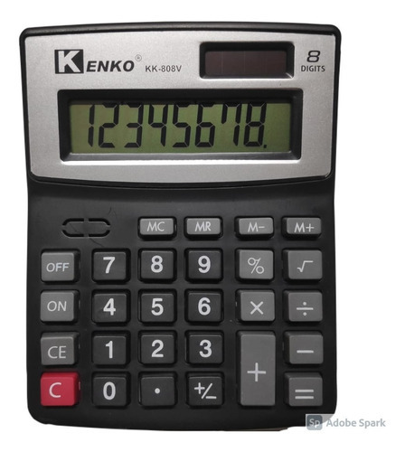 Calculadora De Mesa 8 Dígitos Kenko Modelo 808v Cor Preto