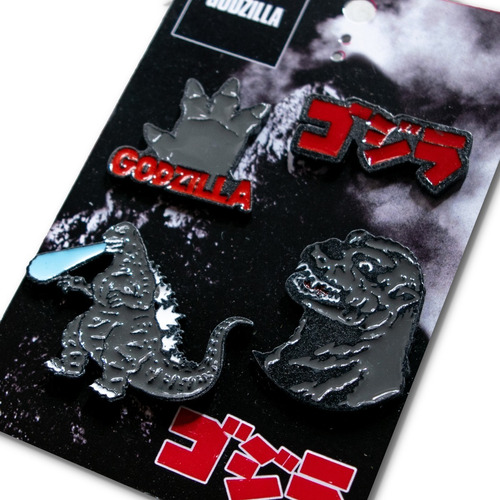 Imagen 3 de 3 de Pack De 4 Pines - Godzilla - Licencia Oficial