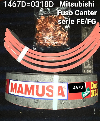 Imagen 2 de 2 de Bandas De Frenos 1467d=0318d Mitsubishi Fuso Canter Fe/fg
