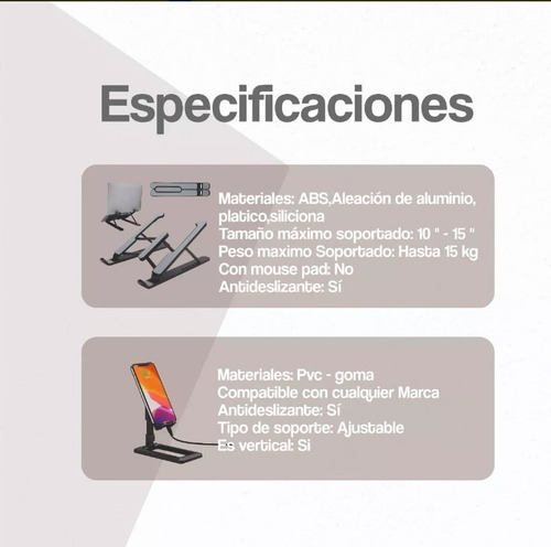 Imagen 2 de 9 de Base Soporte Portátil Tablet Ergonómica Reclinable 5 Niveles