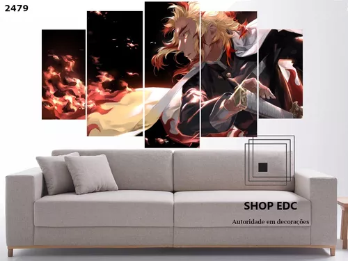 Quadro Decorativo Rengoku Anime Demon Slayer