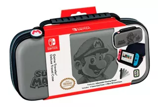 Nintendo Switch Game Traveler Deluxe Case Super Mario Gris