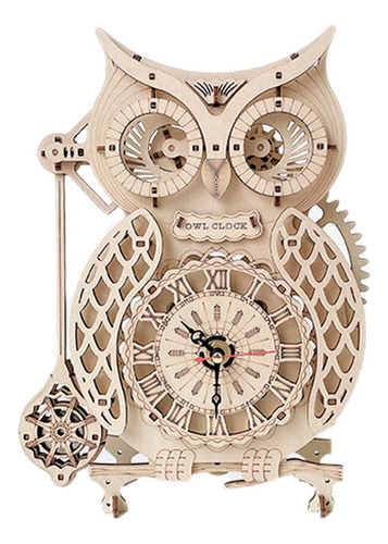 Relógio De Parede Creative Retro 3d Puzzle Diy Owl
