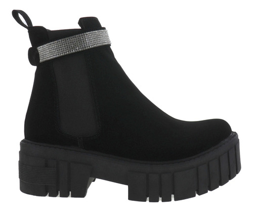 Imagen 2 de 4 de Botines Chunky Ajuste Elástico Con Cinto De Brillos Erez