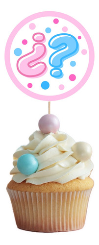 30 Cupcake Toppers Revelación De Género Reveal Gender Baby
