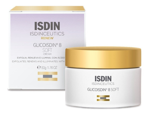 Crema facial con ácido glicólico de Isdinceutics, glicoidina 8, 50 g, tipo de piel: todo tipo de piel