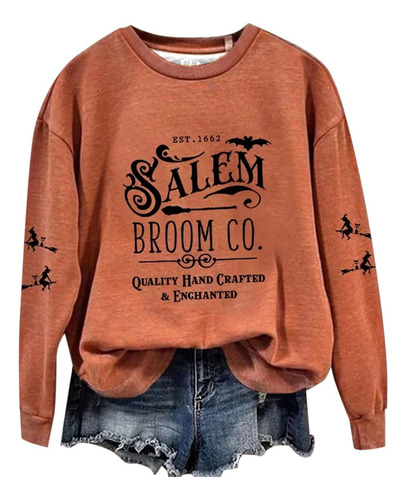 Blusa/camisa De Manga Larga Con Cuello Redondo Y Estampado D