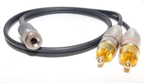 Imagen 1 de 1 de Cable Mini Plug 3,5 Hembra Stereo A 2 Rca Macho L Y R Metalico