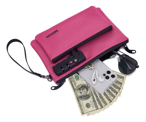 Bolsa De Dinero Con Cerradura Doble Capa Para Documentos