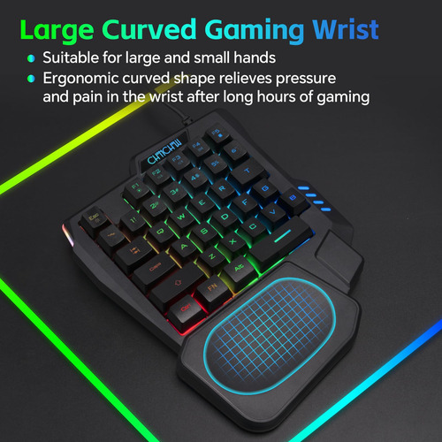 Ratón De Medio Teclado Usb C Rgb 7200dpi Adaptador 4 Puertos Color Del Teclado Color Del Mouse