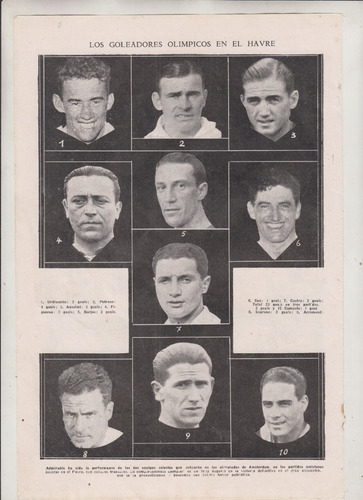 1928 Futbol Uruguay Fotos Goleadores Olimpicos En El Havre 
