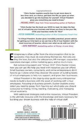 Virtual Freedom How To Work With Virtual Staff To Bu, de Chris Duc. Editorial BenBella Books en inglés