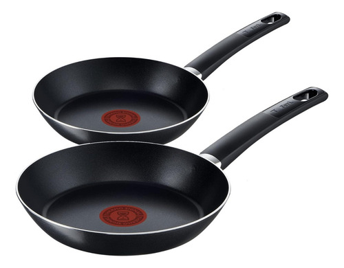 Juego De Sartenes 20/24 Cm Con Antiadherente T-fal B5759182m Negro