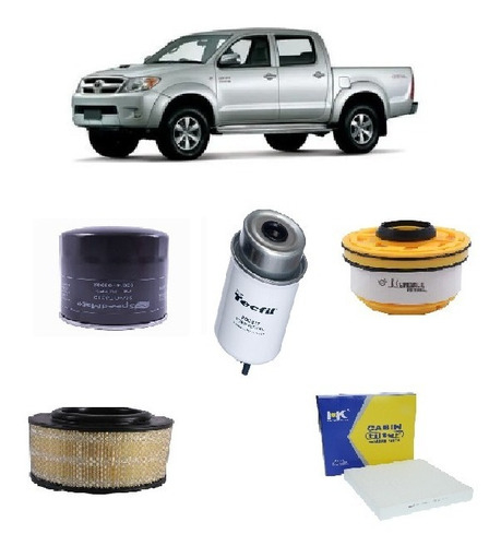 Kit De Filtros Toyota Hilux 2.5  3.0 2005-2015  1kd  2kd Kun