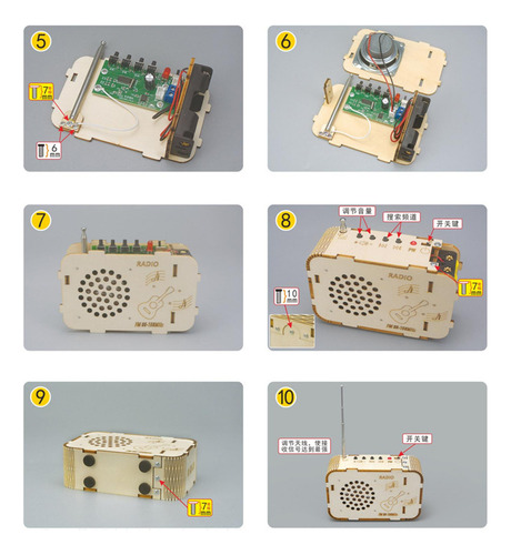 Ensamblaje Rompecabezas 3d Modelo De Radio Juguete Práctico