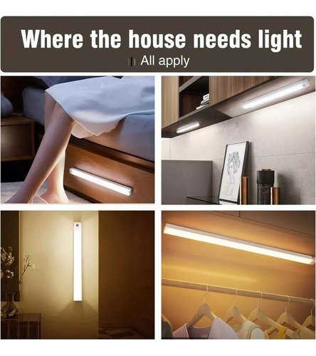 4 Piezas Con Sensor Movimiento Luz De Led Clóset Usb