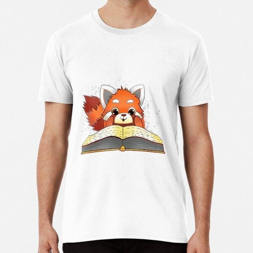 Remera Cute Red Panda Reading A Book Lover Algodon Premium 