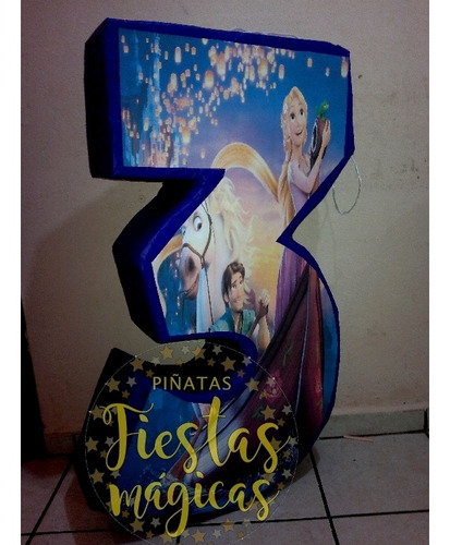 Numero 3 Princesa Rapunzel Piñata