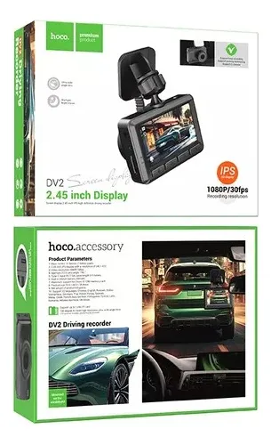 Cámara Auto Dashcam Con Pantalla Full Hd 1080p Wifi Hoco Dv2