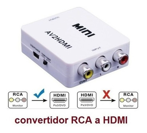 Adaptador Convertidor Rca A Hdmi 1080p 