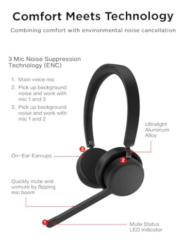 Auriculares Estéreo Inalámbricos Lenovo, Cancelación De Ruid