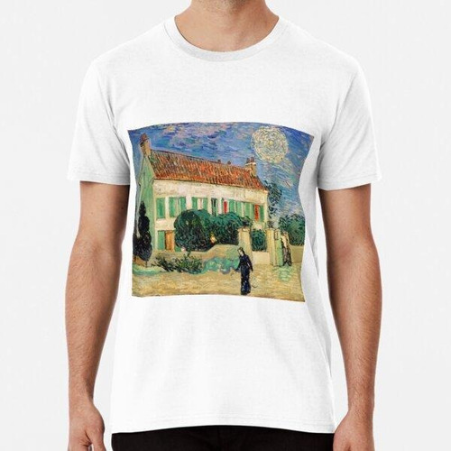 Remera Casa Blanca De Noche De Vincent Van Gogh Algodon Prem