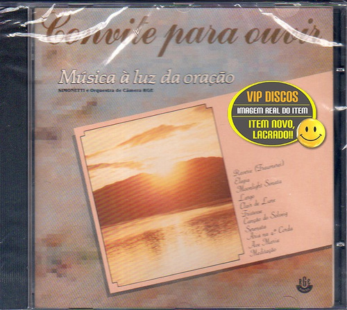 Cd Convite Para Ouvir Música A Luz Da Oração - Novo Lacrado