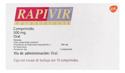 Rapivir 500 Mg Caja Con 10 Comprimidos