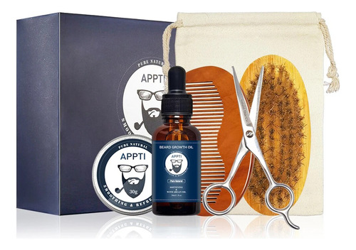 Kit De Cepillos Con Aceite Para El Crecimiento De La Barba,