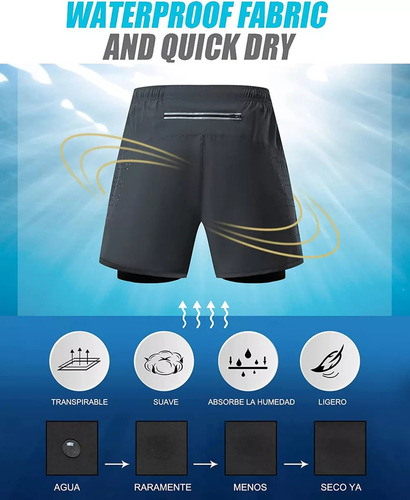 A Pantalones Cortos Deportivos 2 En 1 Para Correr Para