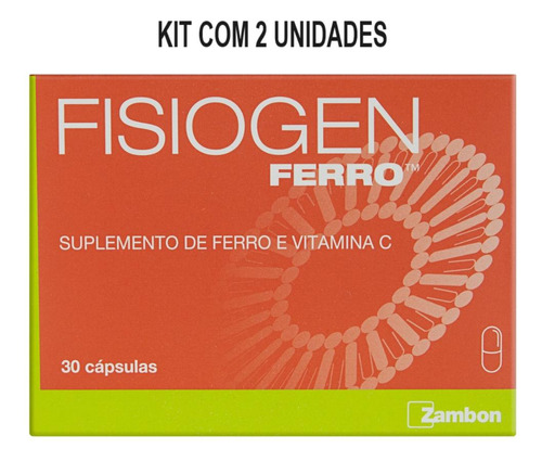 Kit Fisiogen Ferro Com 2 Unidades De 30 Cápsulas Cada