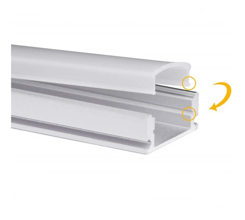 Perfil Para Tira Led 220v De Aluminio 1 Metro Largo - Unilux