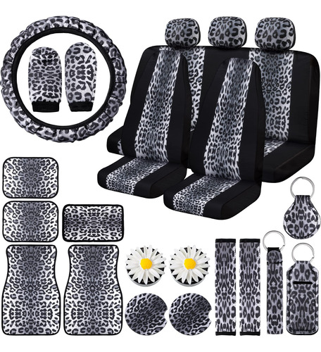 24 Piezas Leopard Imprimir Accesorios De Coches Set Cubierta