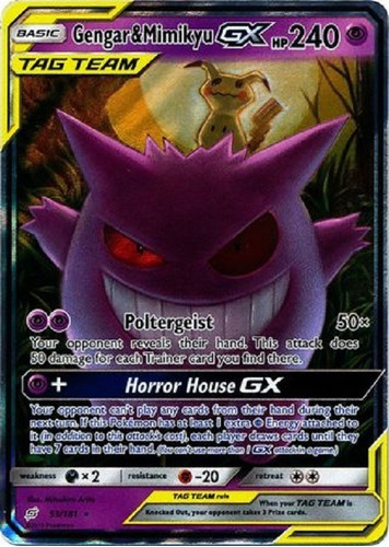 Gengar & Mimikyu Gx 53/181 Ultra Raro Pokemon Tcg