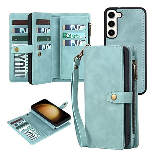 Funda Cartera Para Galaxy S23 Plus S23+ 5g Azul 6.6 PuLG