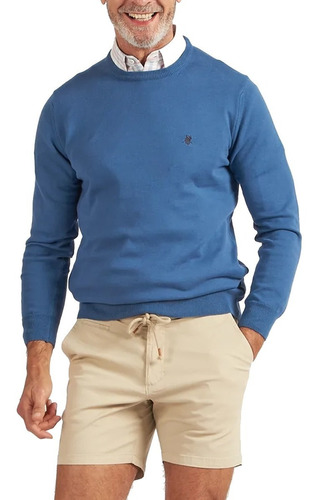 Sweater Algodón Hombre Oxford Polo Club Duke Redondo Azuli 