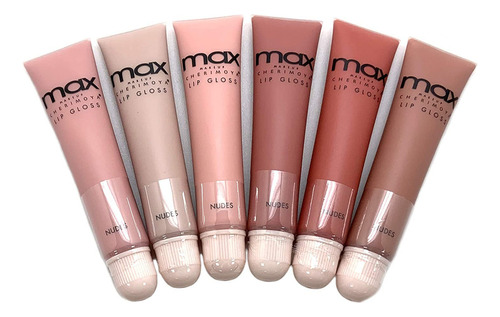 Cherimoya Max Makeup Lip Polish Nude Gloss (6 Piezas) Color Tonos Desnudos