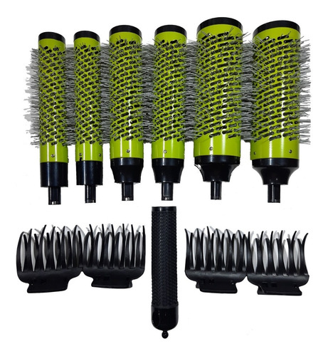Set 6 Cepillos Térmicos Sdpro Brush Mango Intercam Magnético