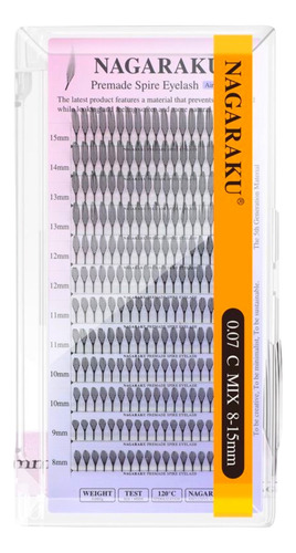 Extensión De Pestañas Spire Eyelash Negro 0.07 D Mix (8-15 Mm ) D 1.5 Cm 7 Mm