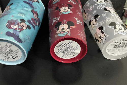 Mickey Mause Disney Vasos Navidad Set De 3 Nuevos (Usado)