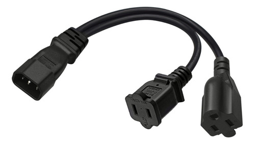 Conector Macho Iec320-c14 A Nema 5-15r+adaptador Hembra Nema